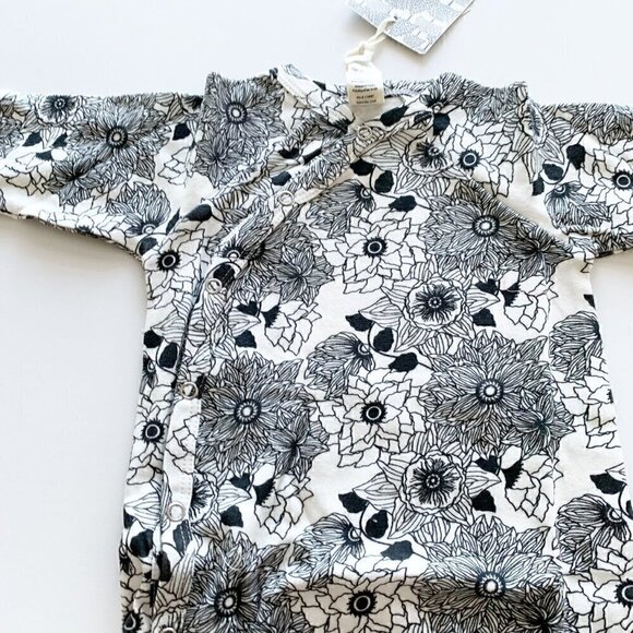Floral Black and White Kids Romper - Picture 2 of 7
